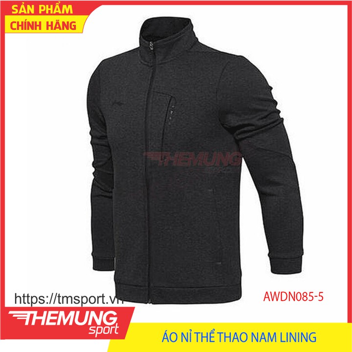 Áo Nỉ Thể Thao Nam Lining AWDN085-5 Xám Đậm