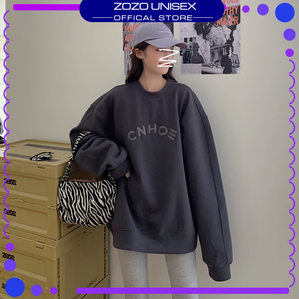 Áo Sweater CNHOE Dáng Rộng In Chữ Phong Cách Hàn Quốc Năng Động jem.store