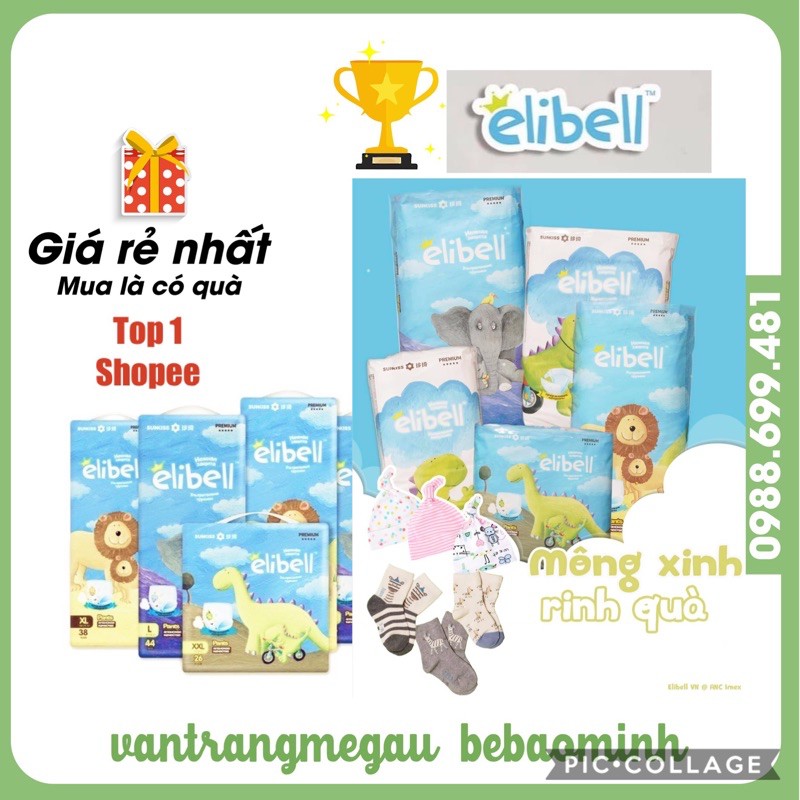 (TĂNG QUÀ) Bỉm Quần ELIBELL Nga quần L44, XL32, XXL26