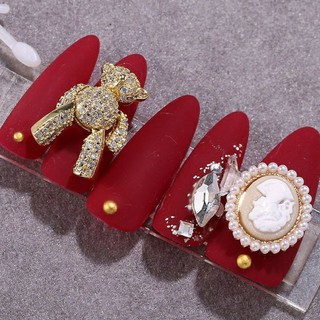 Charm gấu teddy nail full đá
