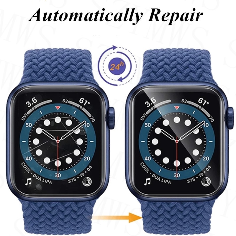 Miếng Dán Hydrogel Mềm Bảo Vệ Màn Hình Cho Apple Watch Series 7 6 5 4 3 2 1 45mm 44mm 42mm 40mm 38mm