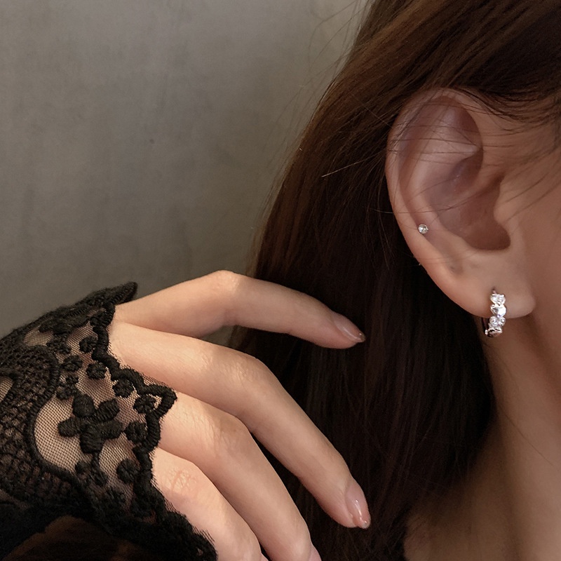 Bông Tai Mạ Bạc 925 Hình Trái Tim Đơn Giản Thời Trang Hàn Quốc