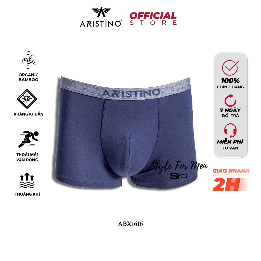 Quần lót sịp đùi nam ARISTINO ABX1616 boxer cao cấp chất thun lạnh vải sồi kháng khuẩn thoáng khí co giãn 4 chiều
