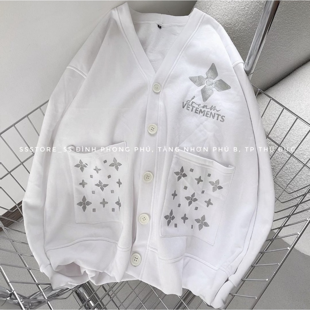Áo Khoác  Cadigan Sao VETE.MENTS - Áo Nỉ Cotton Nam Nữ From Thụng