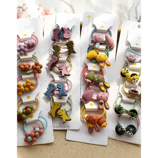 Set 10 dây cột tóc nhiều họa tiết cực yêu cho bé (Kèm ảnh thật)