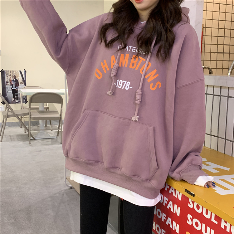 Áo Khoác Hoodie Tay Dài Dày Dặn Nhiều Màu Sắc Đơn Giản Trẻ Trung Dành Cho Nữ