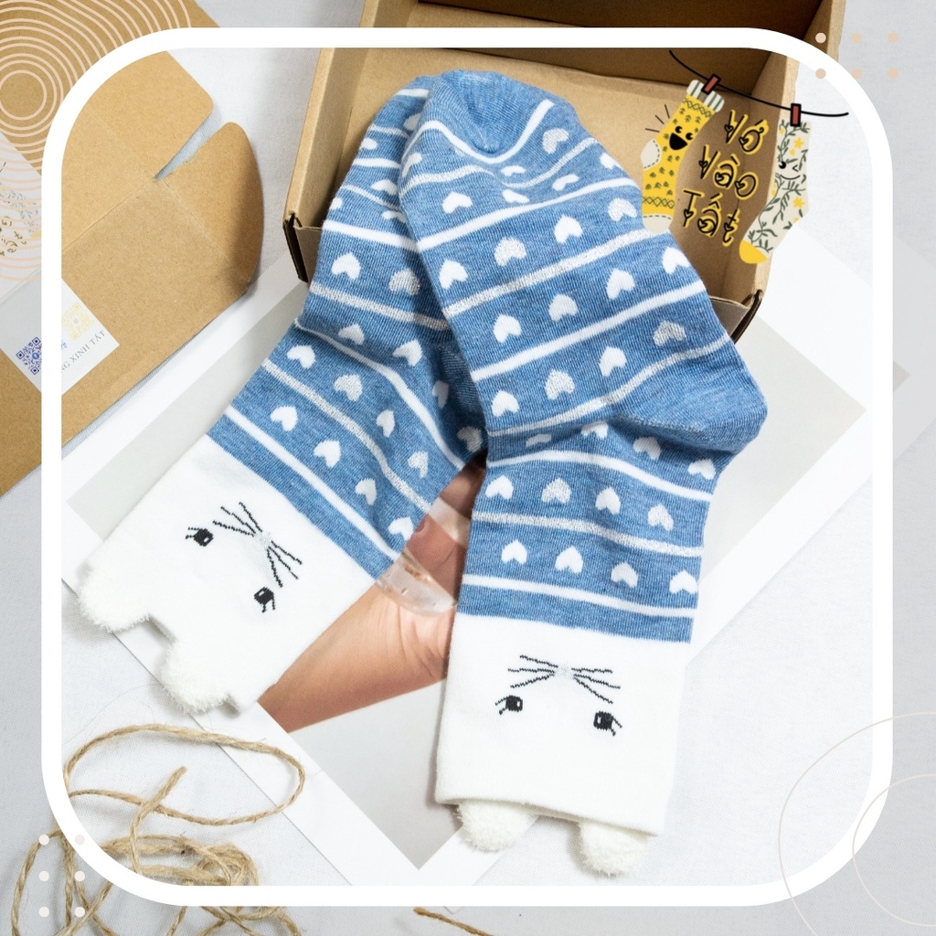 TẤT VỚ CỔ CAO MÈO XÁM CÓ TAI