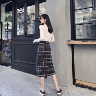 Chân Váy Dài Lưng Cao Xẻ Đùi