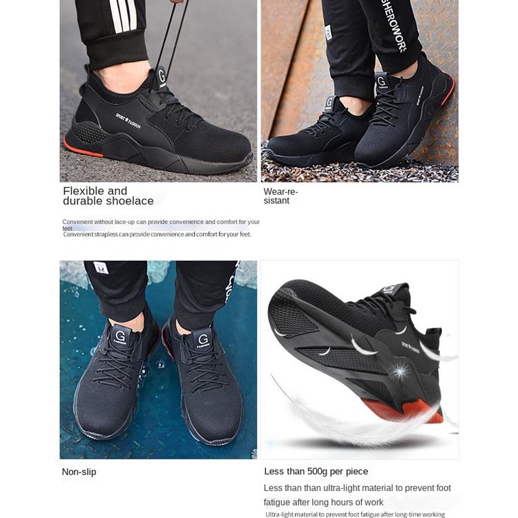 Giày bảo hộ lao động siêu nhẹ chống mài mòn thoáng khí size 35-50 thời trang cho nam và nữ