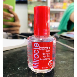 Sơn Bóng Mau Khô Bảo Vệ Màu Sơn Móng Tay Topcoat Miracle 15ml, Chai Sơn Bóng Trong Suốt TC03