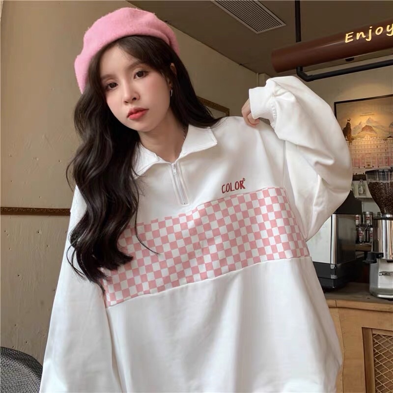 🔺Áo phông nữ có cổ hàng cao cấp form rộng kẻ caro | BigBuy360 - bigbuy360.vn