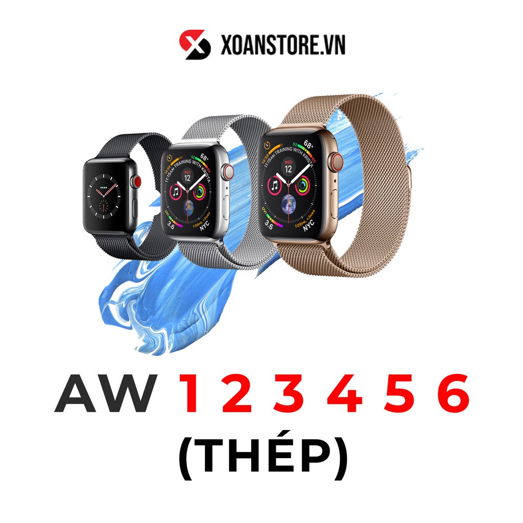 APPLE WATCH SERIES 1 2 3 4 5 6 thép 38mm 40mm 42mm 44mm giá rẻ mới 99% LỖI LÀ ĐỔI tại Xoăn Store