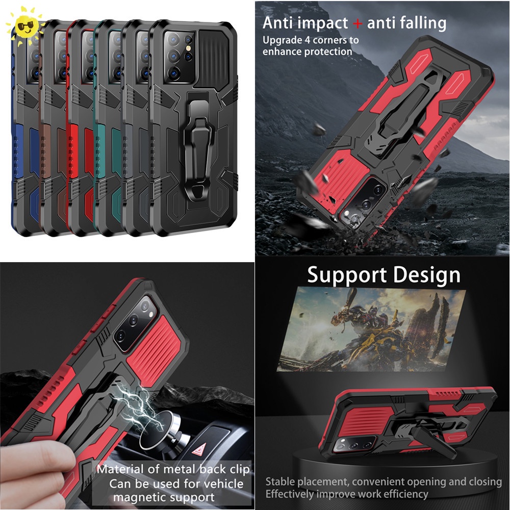 For Samsung Galaxy A10 M10 A20 A30 A50 A50S A30S A70 A70S J2 Core J4 J6+ J7 Nxt J7 Prime On7 Note 10 Plus G532 Shockproof Armor Protective Case Bracket Back Cover Anti-knock