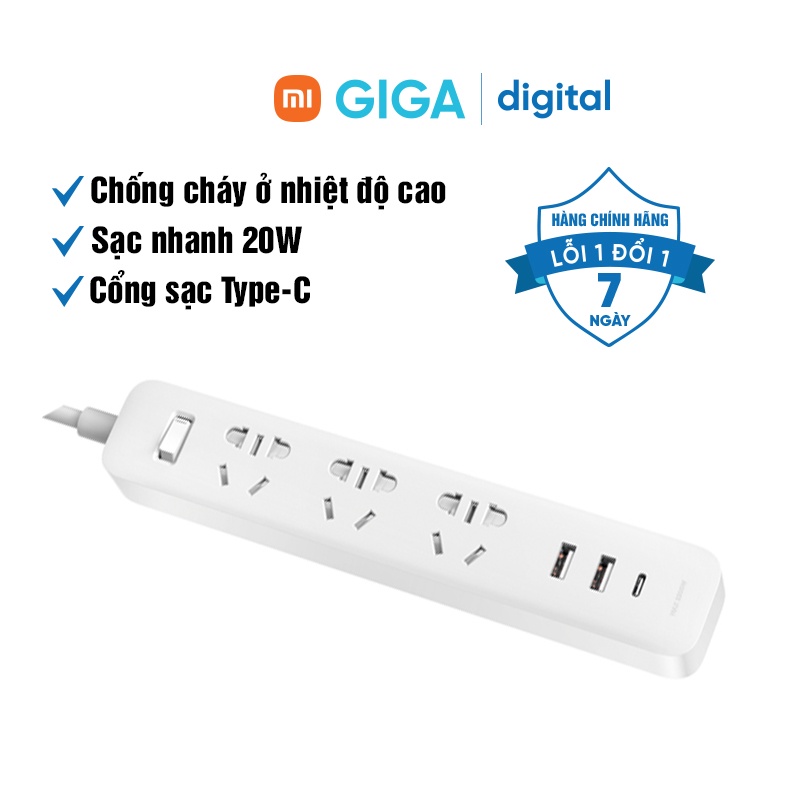 Ổ cắm tích hợp sạc nhanh 20w 2A1C Xiaomi