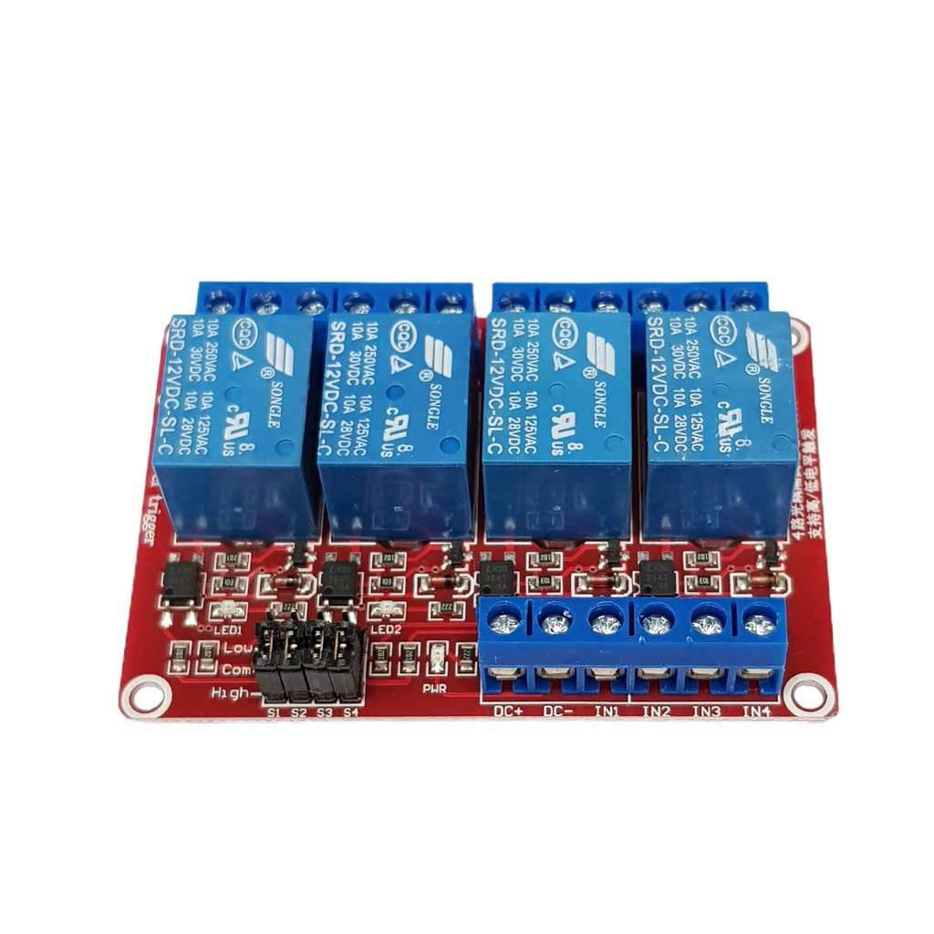 Module 4 Relay với Opto cách ly Kích H/L 5V / 12V / 24VDC