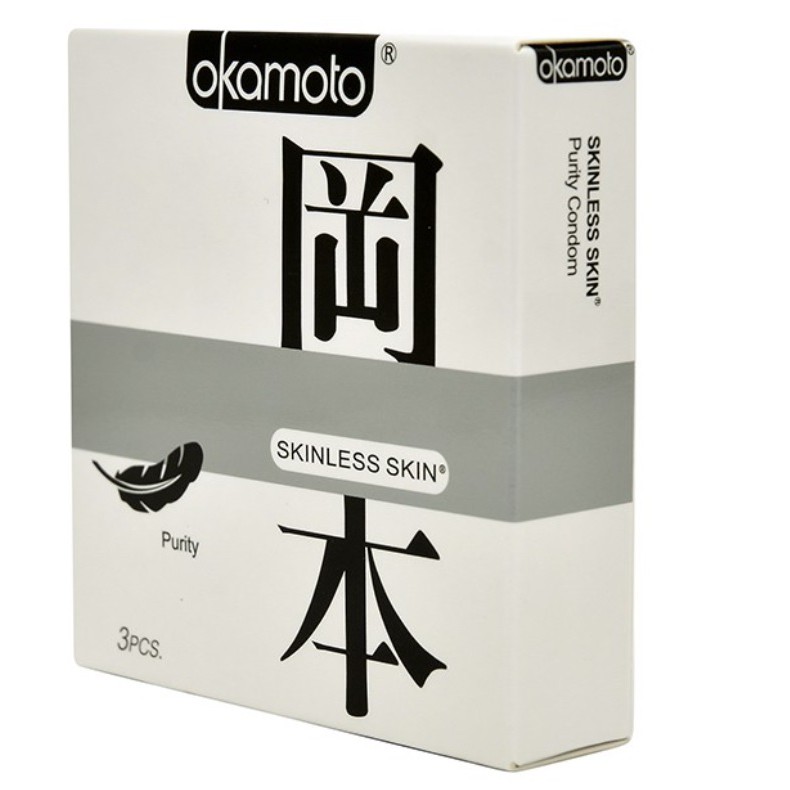 Bao Cao Su Okamoto Skinless Skin Purity Không Mùi Tinh Khiết Hộp 3 Cái