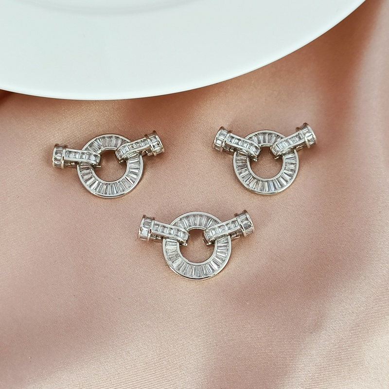 Khóa Cài Mạ Đồng Mạ Bạch Kim Đính Ngọc Trai Trắng Và Ngọc Trai Dùng Làm Trang Sức DIY