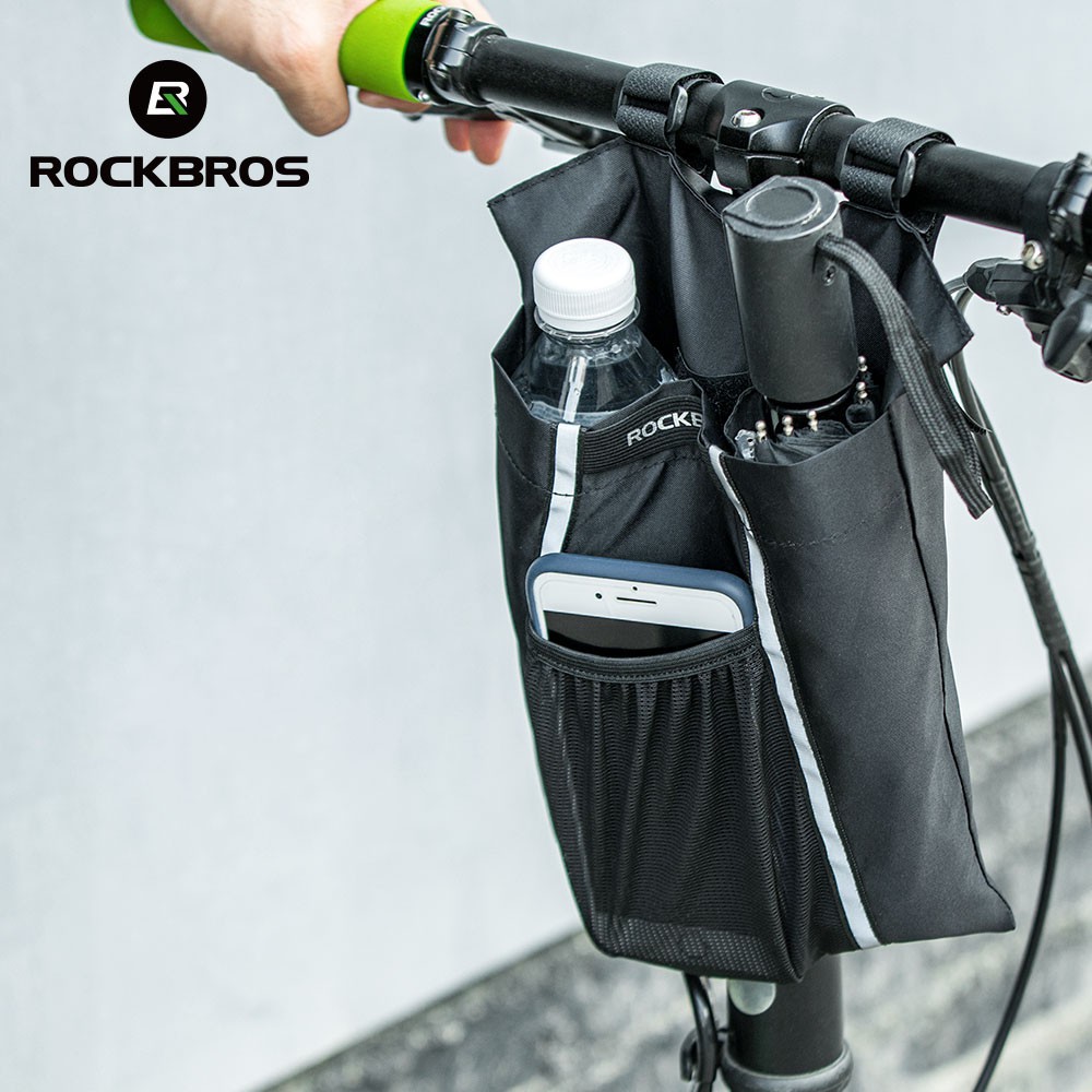 Rockbros Túi Đựng Đồ Mini Màu Đen Gắn Tay Lái Xe Đạp Có Thể Gấp Gọn Tiện Lợi