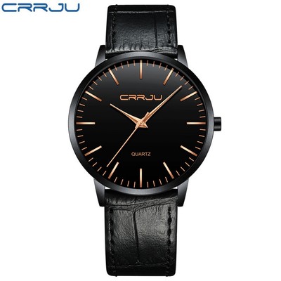 Đồng hồ CRRJU 2117 XL dây da chống nước phong cách doanh nhân cho nam