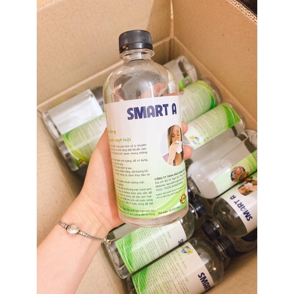 ĐẠI LÝ PHÂN PHỐI CHÍNH HÃNG Nước Anolyte - Nước A - Dung dịch sát khuẩn Anolyte - Smart A - chai 500ml