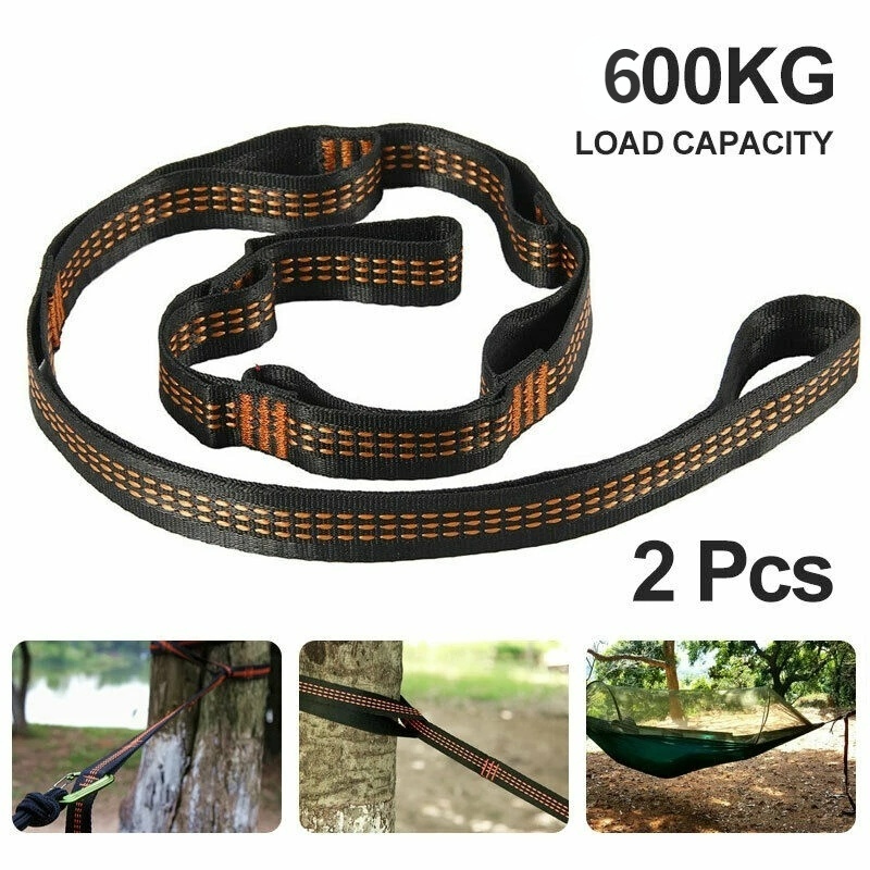 Set 2 Dây Đai Treo Võng Chịu Lực Cao Màu Đen Chất Liệu Polyester