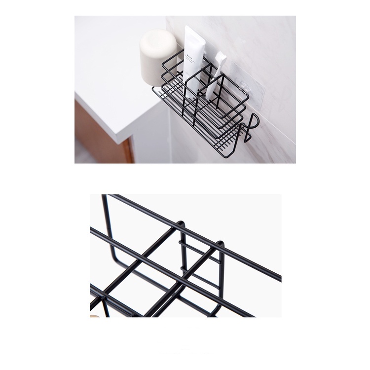 Kệ để bàn chải đánh răng dán tường, giá để bàn chải đánh răng bằng thép sơn tĩnh điện cứng cáp K125 - Elliver