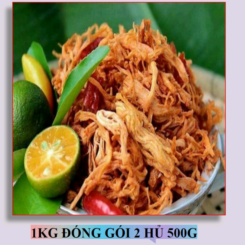 1KG KHÔ GÀ XÉ CAY LÁ CHANH NGON LOAI 1 CÓ GIẤY CHỨNG NHẬN ATVSTP