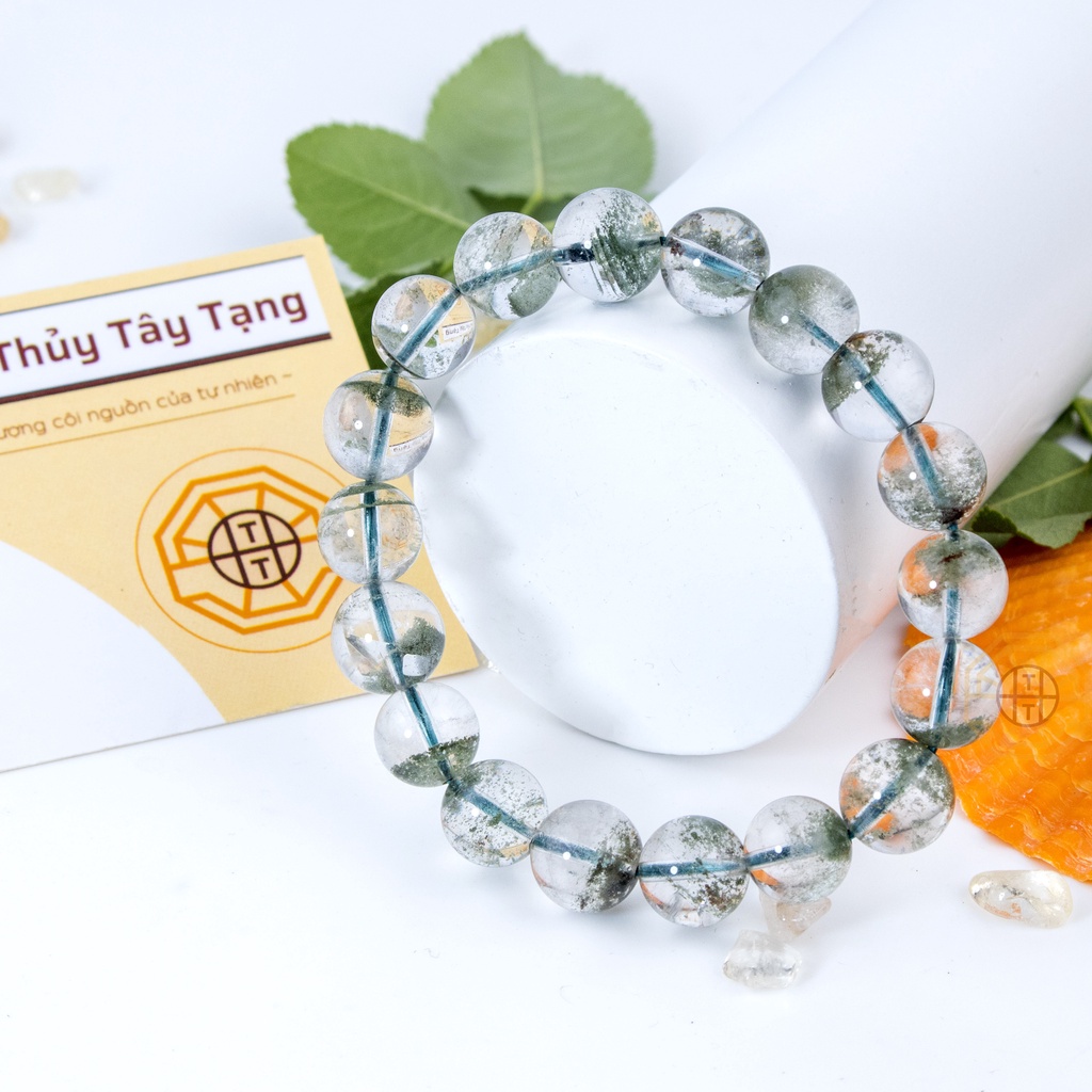 Vòng Tay Phong Thủy Đá Ưu Liinh Xanh Tự Nhiên [TẶNG HỘP GỖ CAO CẤP] tài lộc nam nữ mệnh Mộc Hỏa - Phong Thủy Tây Tạng