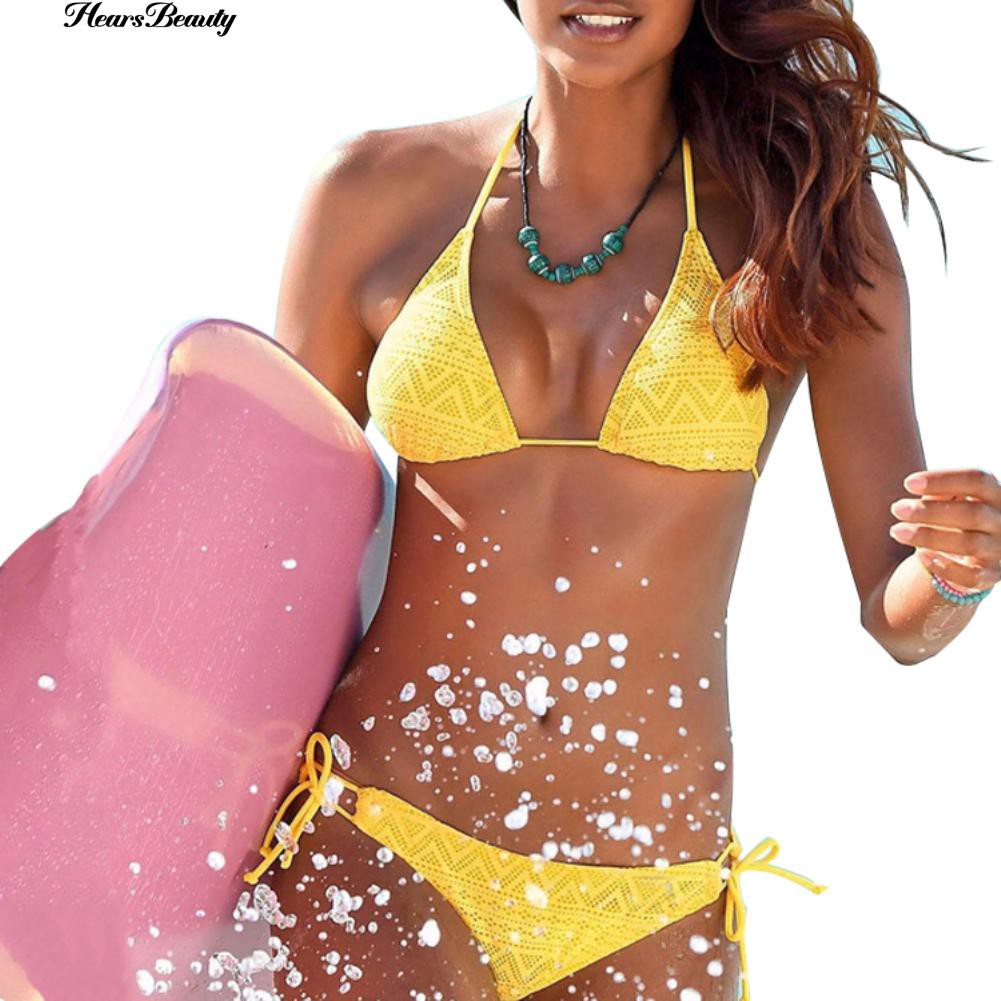 Set Đồ Tắm Trơn Màu Phong Cách Quyến Rũ Dành Cho Nữ