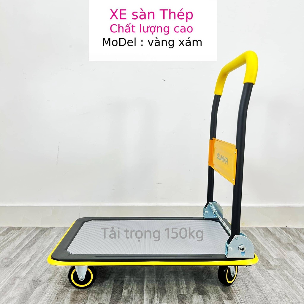 Xe Đẩy Hàng, Xe Kéo Hàng Sàn Thép Tải trọng 150kg chất lượng cao