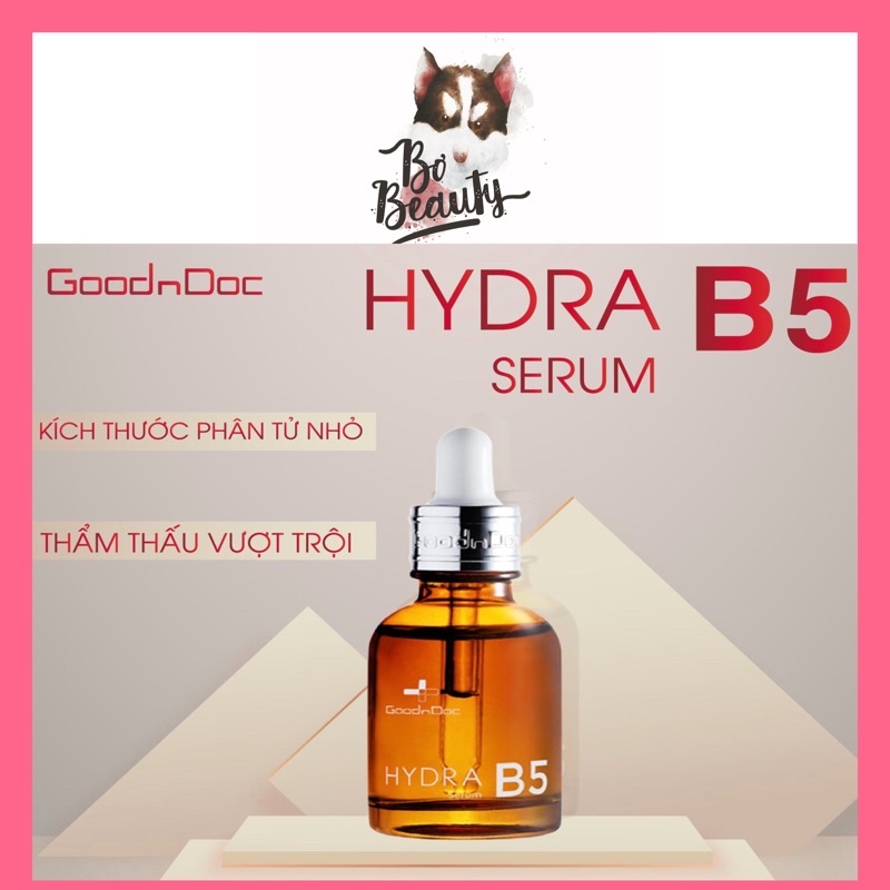 Serum Dưỡng Ẩm Phục Hồi Làm Trắng Sáng Da, Mờ Thâm Sạm Nám, Cấp Nước, Chống Lão Hóa Da GOODNDOC HYDRA B5 30ml