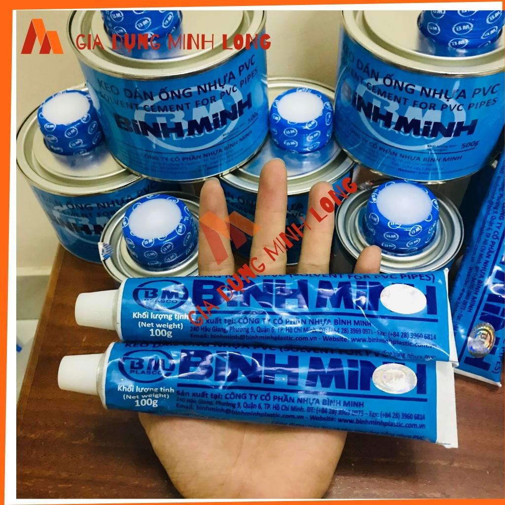 Keo dán ống nhựa, Keo Dán Ống Nước Bình Minh Tuýp 25gr - 50gr - 100gr - lon 200gr - 500gr