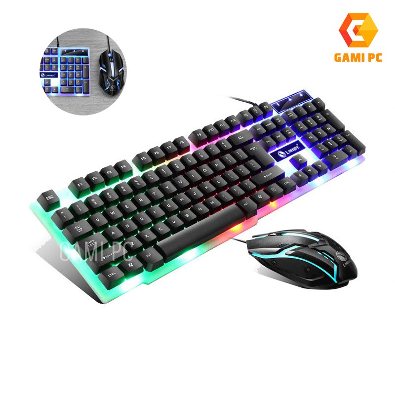 Bộ bàn phím LIMEIDE GTX300 giả cơ và chuột game màu đen Led 7 màu cầu vồng 1023KM | BigBuy360 - bigbuy360.vn