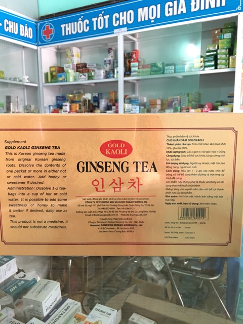 [Chính hãng] 100 gói trà sâm nguyên liệu Hàn Quốc Bổ dưỡng cơ thể, tăng đề kháng, tăng thể lực