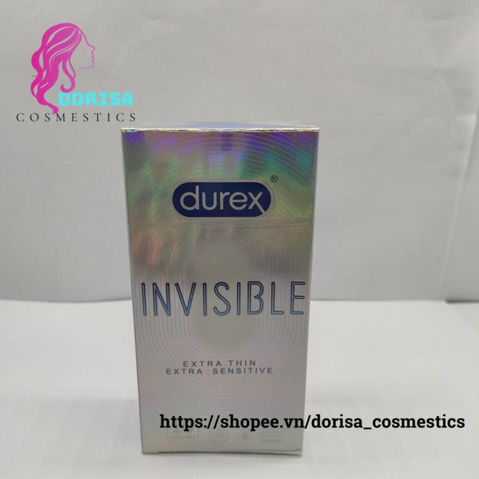 Bao cao su Durex Invisible Extra Thin extra sensitive siêu mỏng siêu mạnh chân thật hương yêu hộp 10c