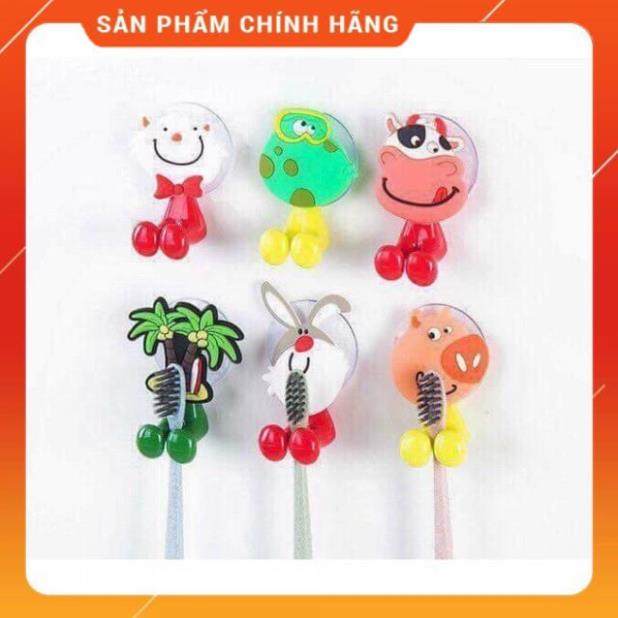 Móc treo bàn chải đánh răng hình thú hút dính tường
