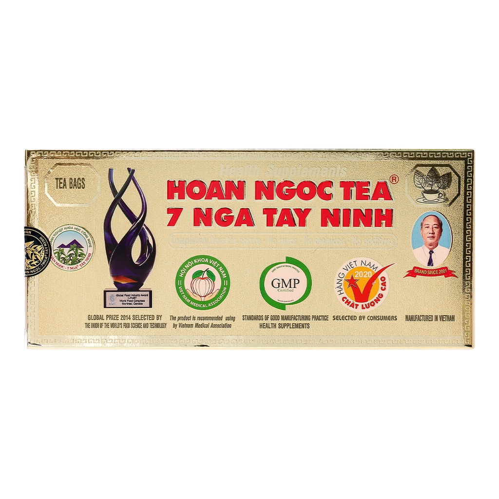 Trà Hoàn Ngọc Vàng HOAN NGOC TEA 7 NGA TAY NINH Hộp 30 túi lọc