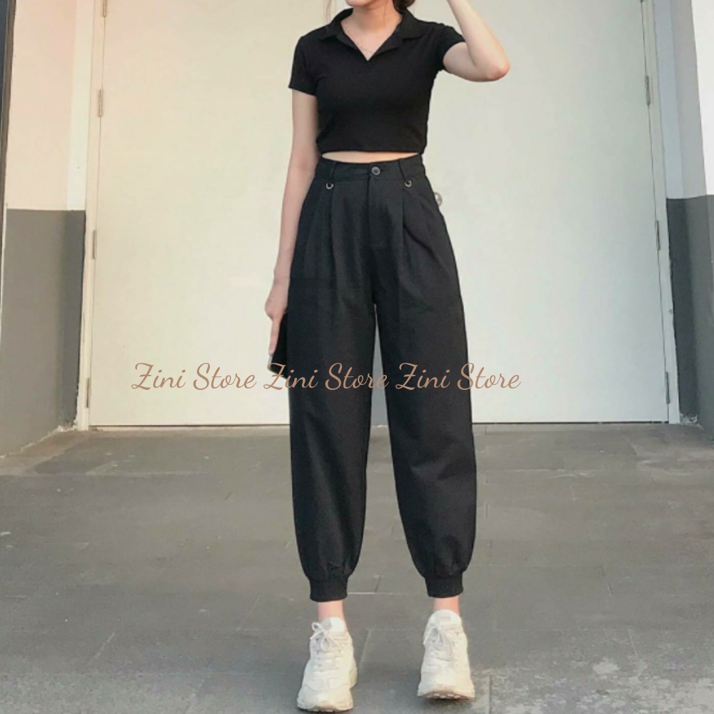Áo croptop nữ tay ngắn cổ trụ, áo croptop dáng ôm Zini Store CRT-CT79