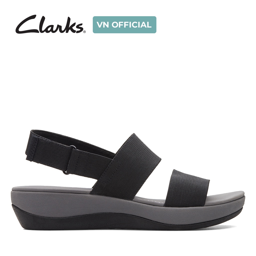 Dép xăng đan đế bằng nữ CLARKS Arla Jacory màu đen