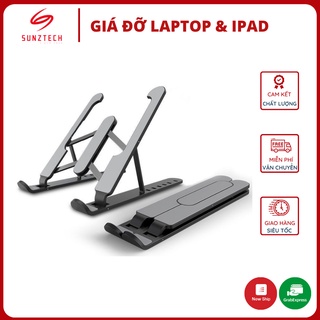Giá đỡ laptop, ipad, macbook tản nhiệt cao cấp, kệ để máy tính, laptop có túi đựng, gấp gọn tiện lợi sử dụng