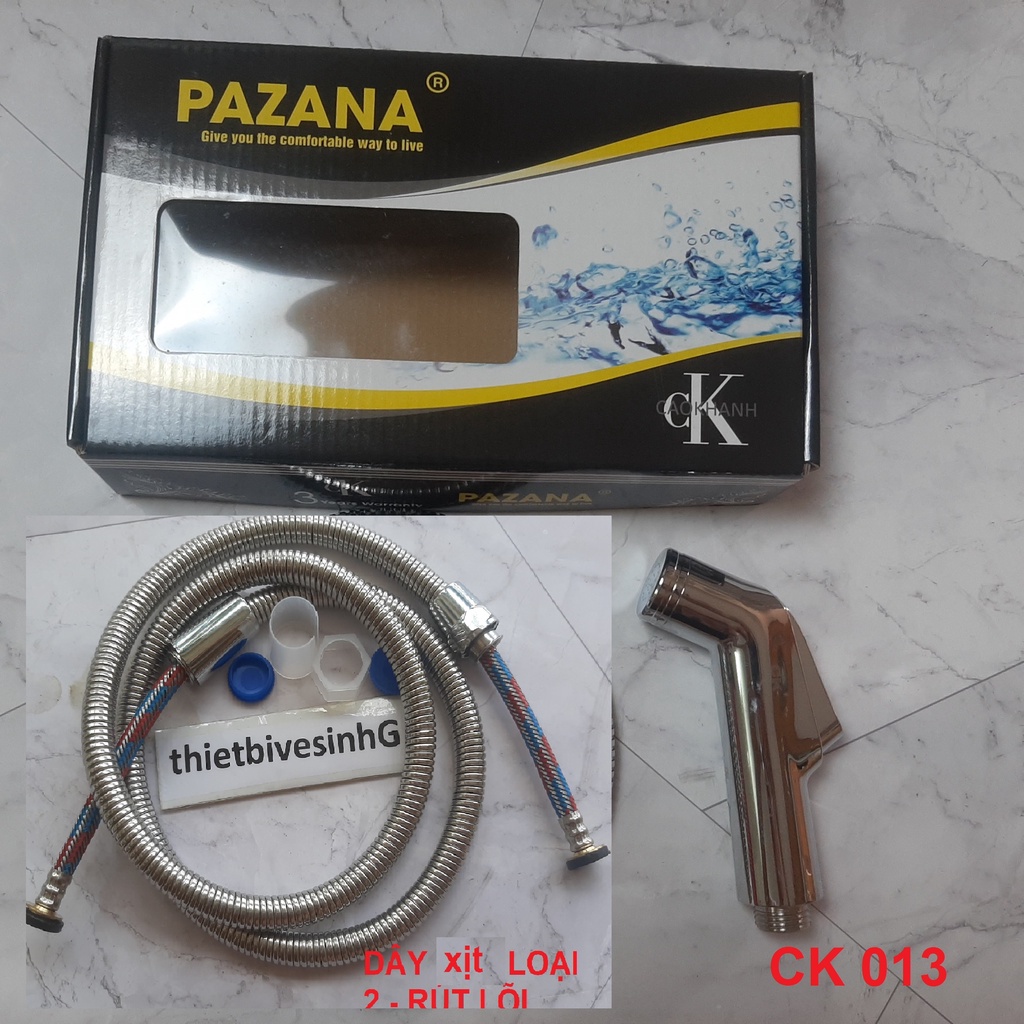 Bộ vòi xịt vệ sinh cao cấp CK01 PAZANA- đầu xịt đồng to