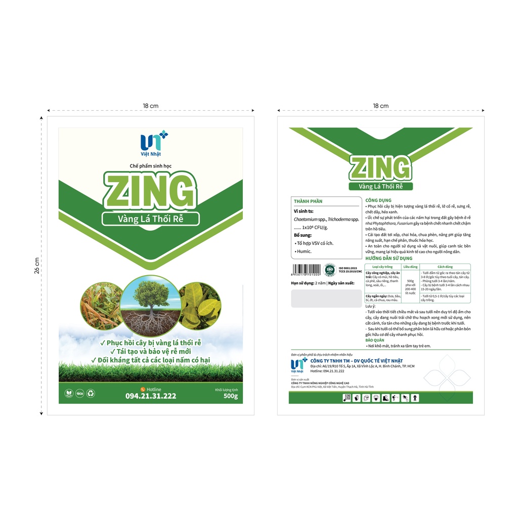 Chế phẩm sinh học HOPE & ZING: Bộ đôi xử lý nấm đất và tái tạo đất.