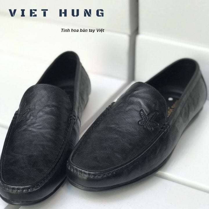 Giày Mọi Nam Da Bò - M202 Đen