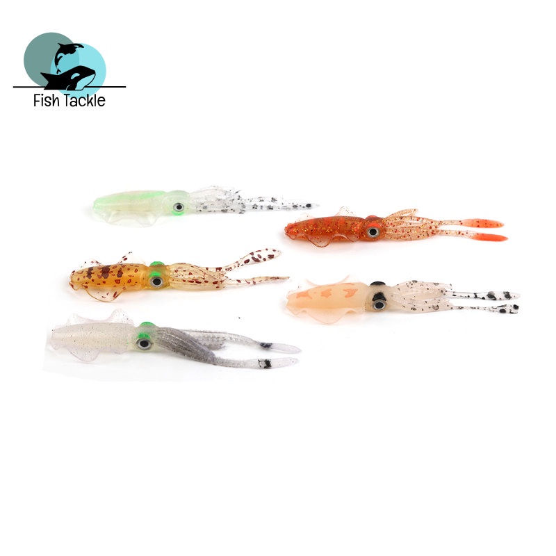 Mồi Giả Câu Cá Mềm Dạ Quang Hình Bạch Tuộc