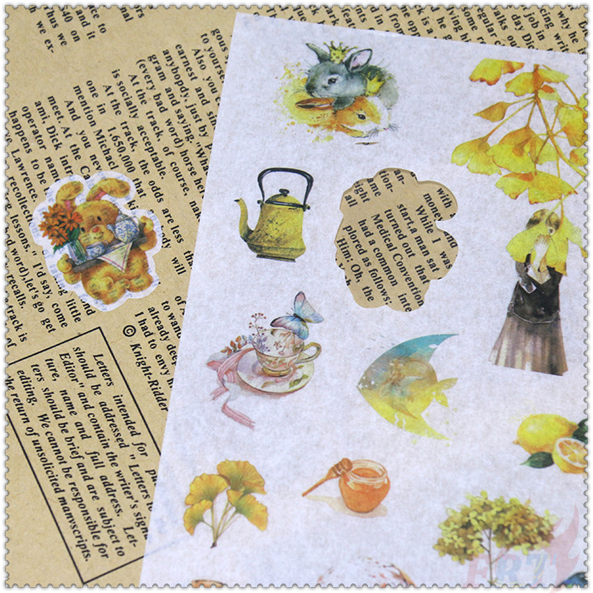 6 Tấm / Bộ ❀ Hình Dán Cô Gái Và Mèo Kawaii Thời Trang ❀ Sticker Dán Trang Trí Thời Trang