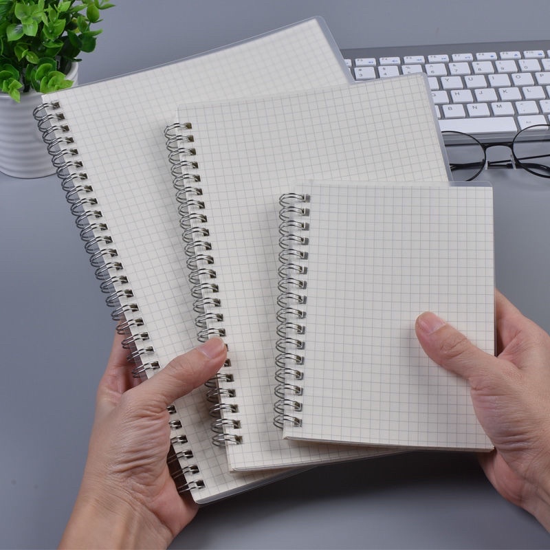 Sổ Tay Bìa Nhựa Cứng Gáy Xoắn Lò Xo Inox A5/B5 Trong Suốt Vở Bullet Journal Giấy Cực Đẹp- Tiệm Ốc Sột-SS002