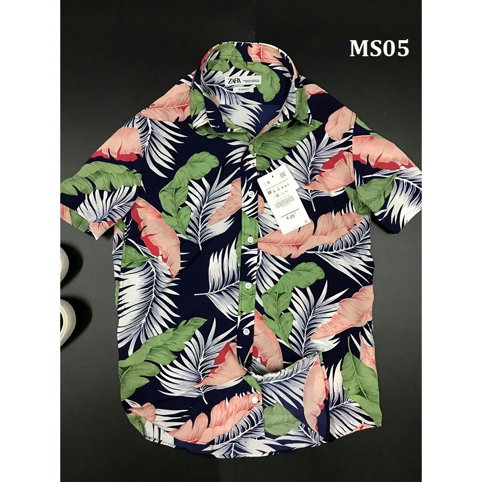 Áo sơmi hoạ tiết Zra xịn xò. Áo mặc đi biển, đi du lịch