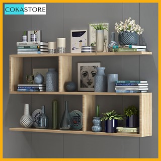 Giá Sách COKASTORE Treo Tường 3 Tầng Kết Cấu Hiện Đại Kích Thước 120x55x20cm (Nhiều Màu), Tặng Thước Thủy Cân Bằng