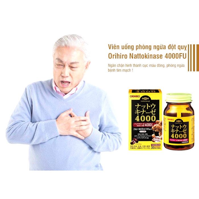 Viên Uống Phòng Chống Đột Quỵ Nattokinase 4000FU Orihiro 60 Viên
