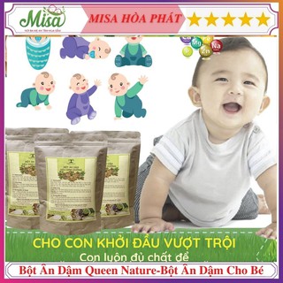 Bột Ăn Dặm Cho Bé Từ 6 Tháng , Bột Ăn Dặm Siêu Dinh Dưỡng Cho Bé Queen Nature 650GR